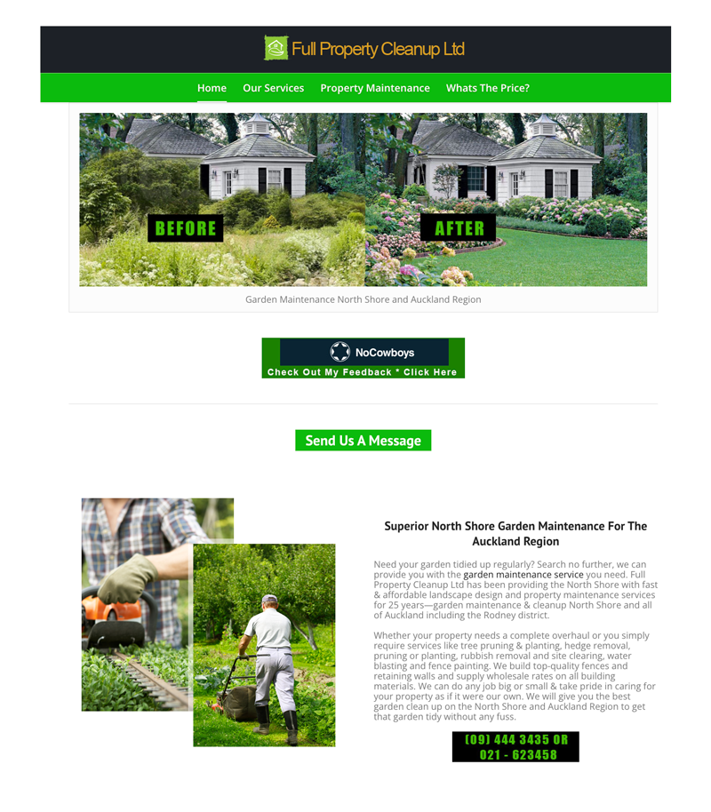 Fast Website Design - Full Garden Maintenance North Shore